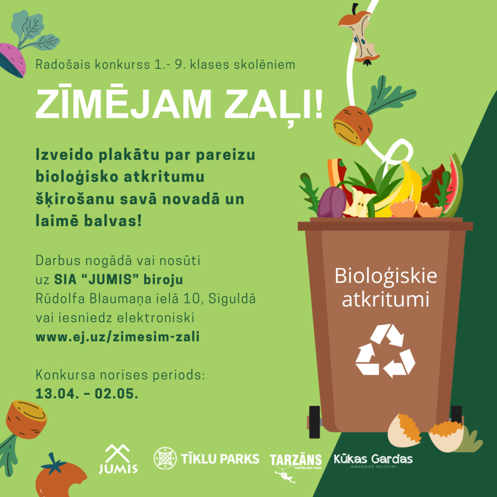 Siguldas novada skolēnus aicina piedalīties konkursā “Zīmēsim zaļi!”