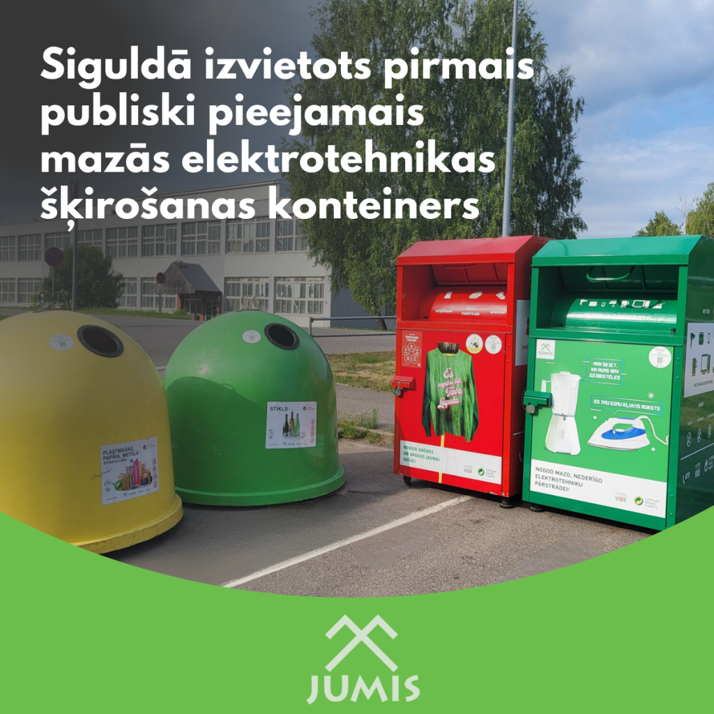Siguldā izvietots pirmais publiski pieejamais mazās elektrotehnikas šķirošanas konteiners